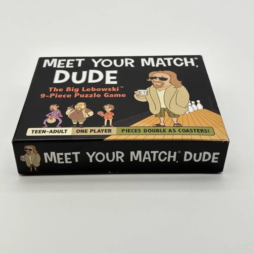 The Big Lebowski Meet Your Match Dude Puzzle Game Coasters Adult Complete.
